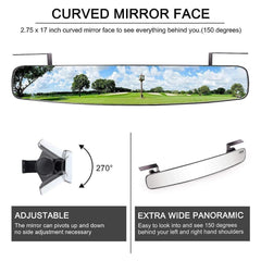 Golf Cart Side View Mirrors and Rear View Mirrors Foldable Universal