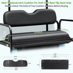 Deluxe Golf Cart Rear Seat Replacement Cushion Universal