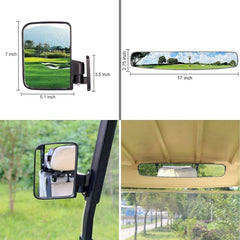 Golf Cart Side View Mirrors and Rear View Mirrors Foldable Universal