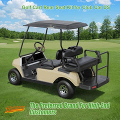 Golf Cart Rear Flip Seat for Club Car DS – Heavy-Duty Alloy Steel Frame PE Cargo Deck