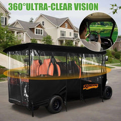 6 Passenger Golf Cart Enclosure - 600D Waterproof Cover Universal