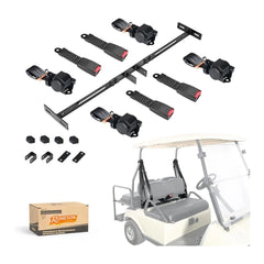 3-Point Retractable Seat Belt Kit for EZGO TXT & Club Car DS/Precedent (4-Passenger)