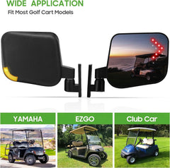 Golf Cart Side Mirrors with Turn Signals Universal