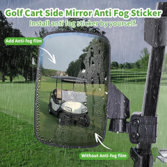 Golf Cart Side Mirror with Anti-Fog Film HD Shatterproof