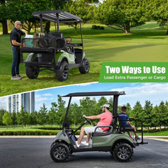 Golf Cart Rear Flip Folding Seat Kit for Yamaha G29 Drive 2007-2016 Cargo Deck & Storage Bag