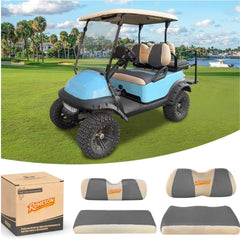 Golf Cart Front Rear Seat Cover Set for Club Car Precedent Onward Tempo & Yamaha G29 Drive & Drive 2