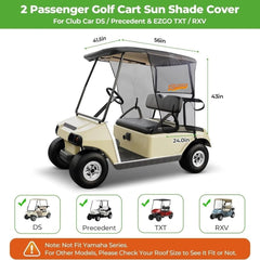 Golf Cart Sun Shade For EZGO TXT RXV & Club Car Precedent DS