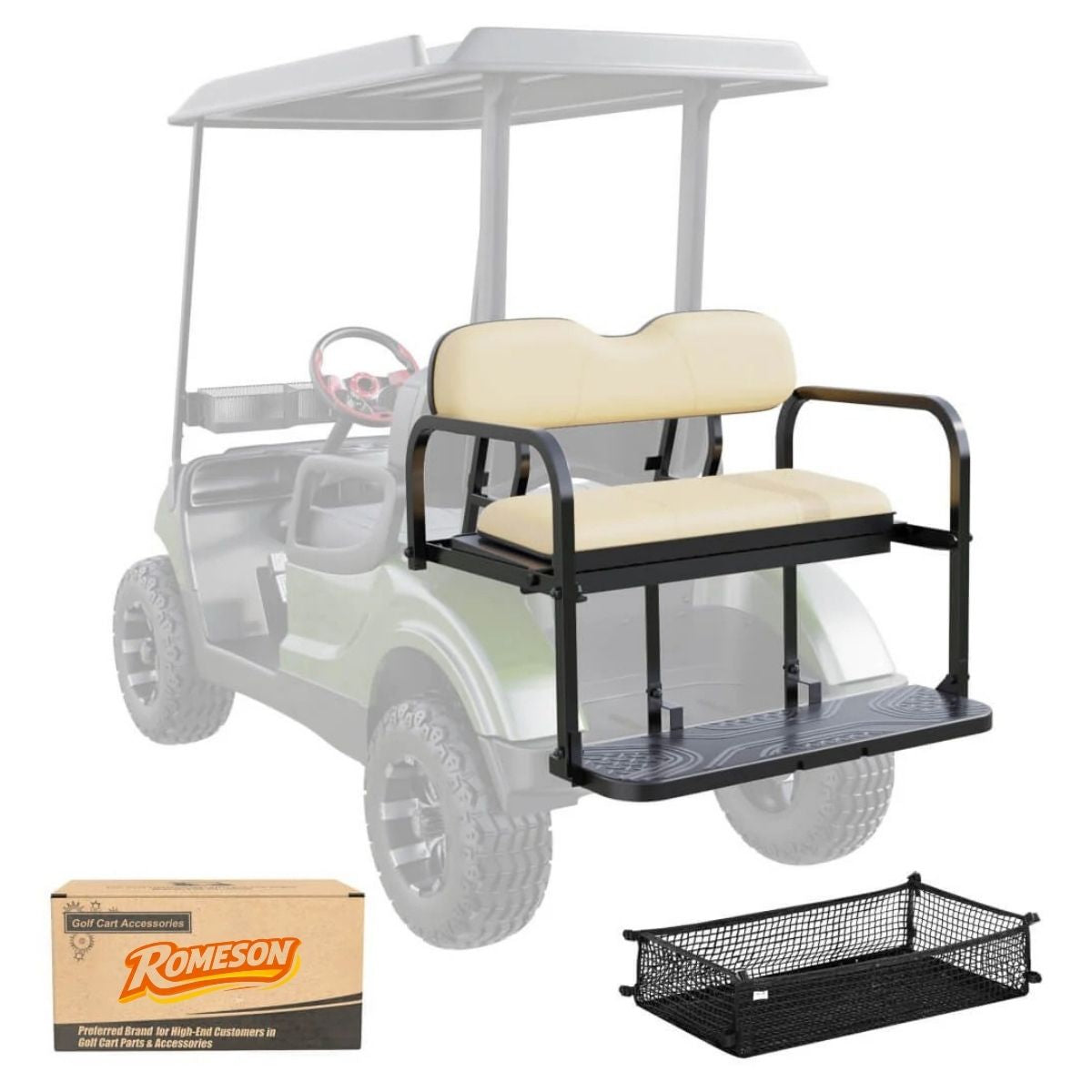 Golf Cart Rear Flip Folding Seat Kit for Yamaha G29 Drive 2007-2016 Cargo Deck & Storage Bag Secondary image