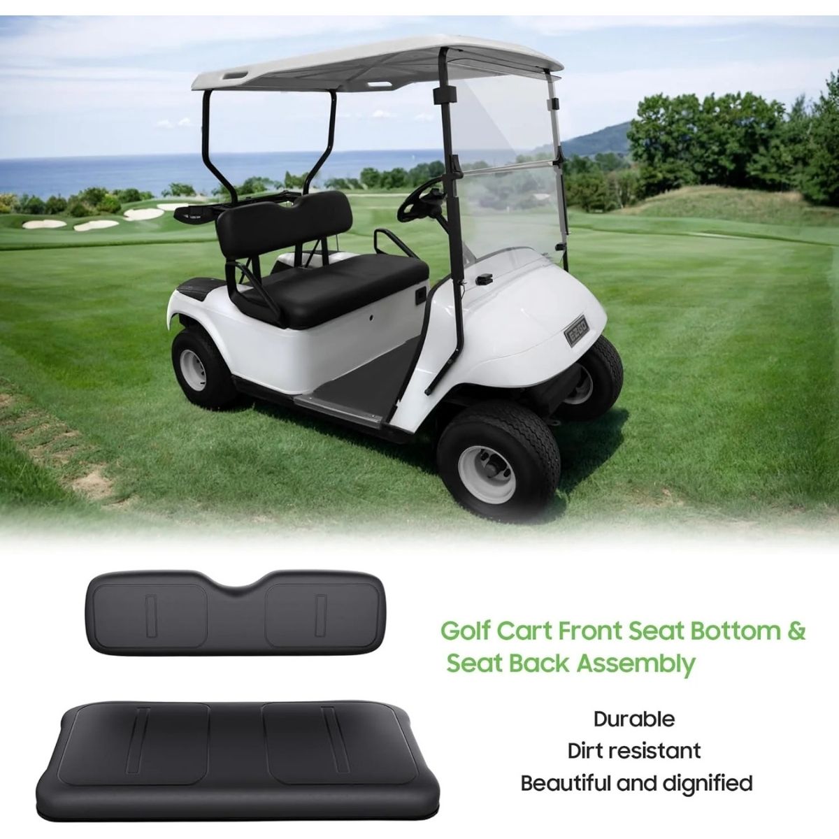 Golf Cart Front Seat and Backrest Factory Style Fits EZGO TXT