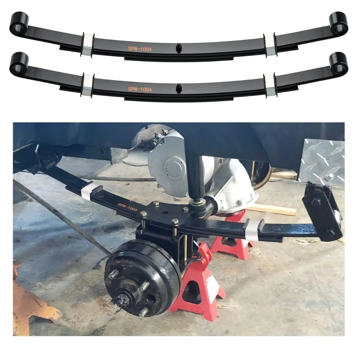 Golf Cart Rear 3-Leaf Spring Kit with Heavy Duty Bushings & Sleeves for EZGO TXT 1995-2013