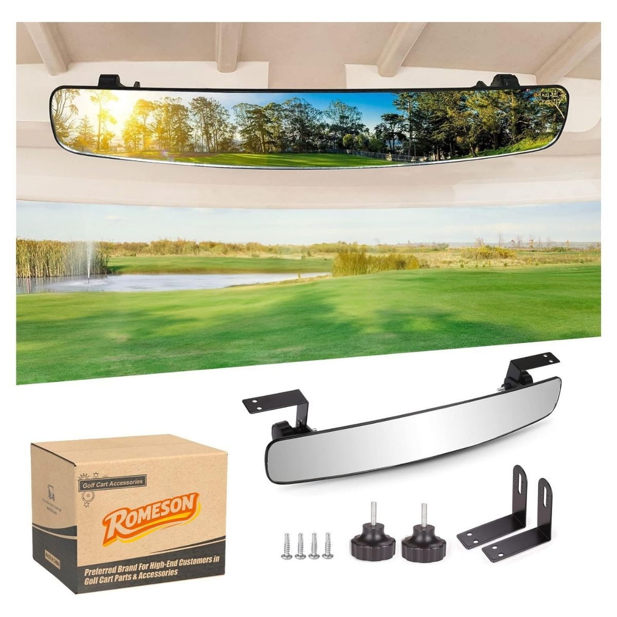 Golf Cart Rear View Mirror for Sale HD Wide Angle Universal Main image
