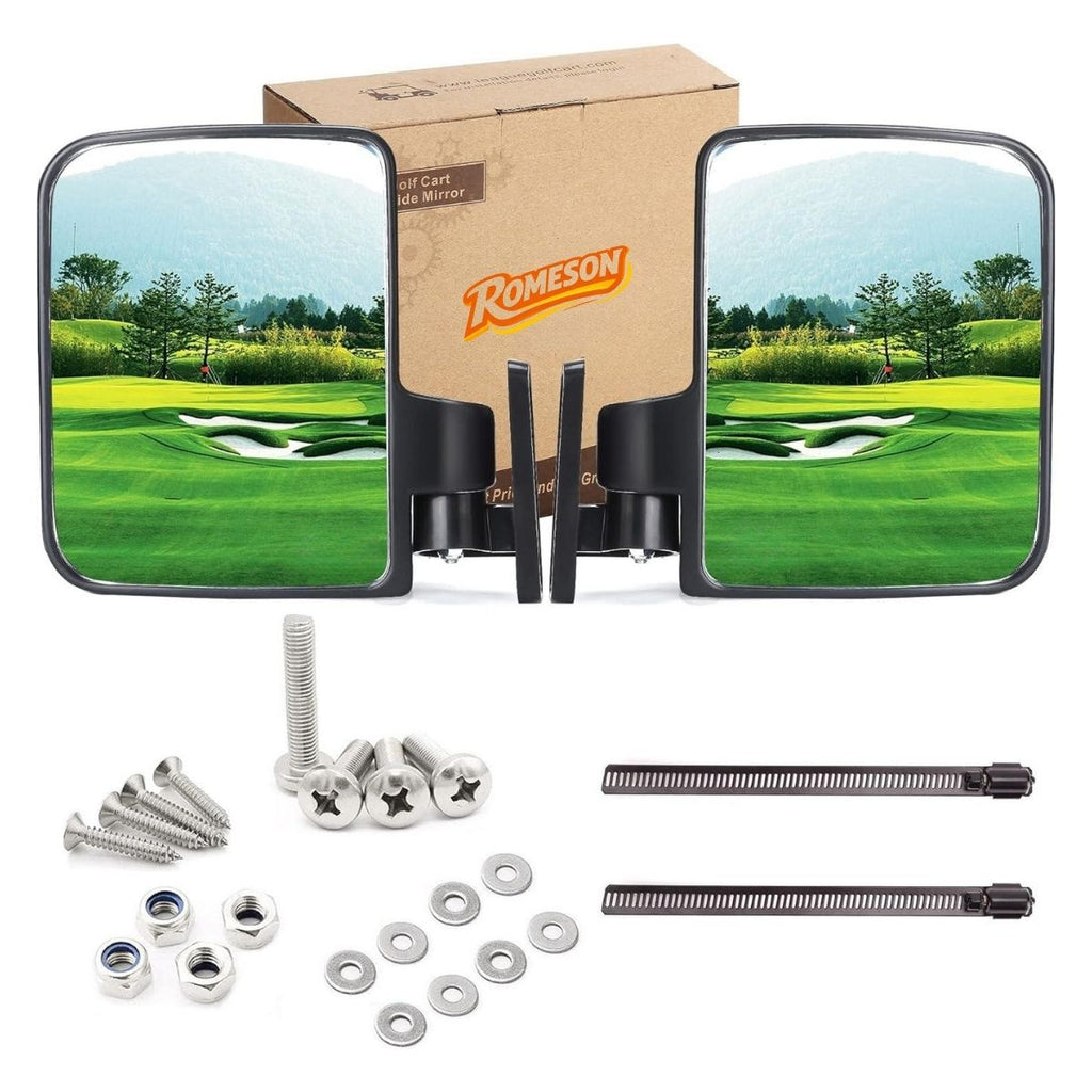 Golf Cart Side Mirrors without Blind Spot Mirrors Universal