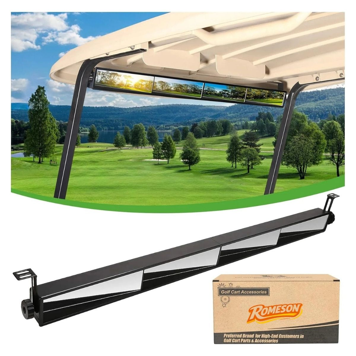 Golf Cart 4 Panel & 5 Panel Rearview Mirror Universal