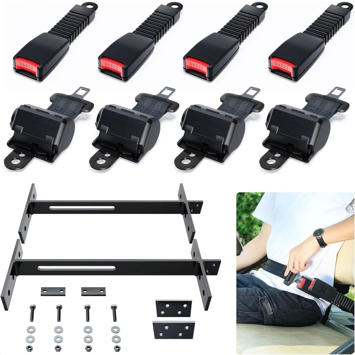 Golf Cart Seat Belts Universal Kit for Club Car EZGO Yamaha