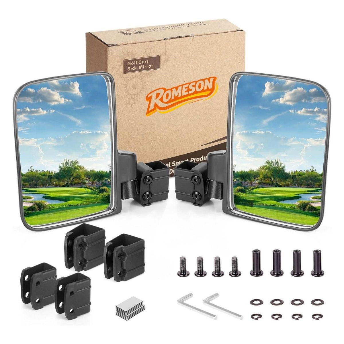 Golf Cart Side Mirrors No Drilling Required Universal Main image