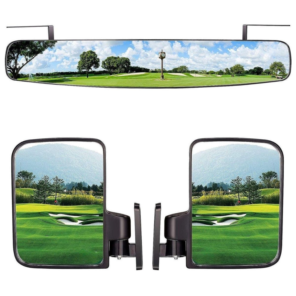 Golf Cart Side View Mirrors and Rear View Mirrors Foldable Universal
