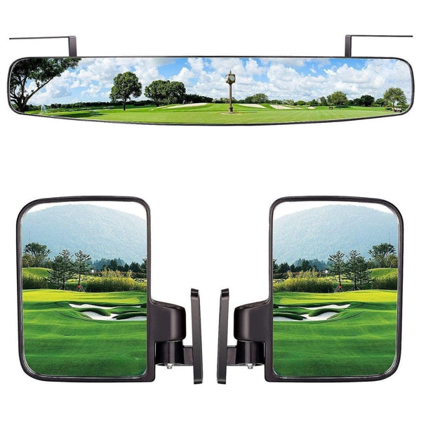 Golf Cart Side View Mirrors and Rear View Mirrors Foldable Universal