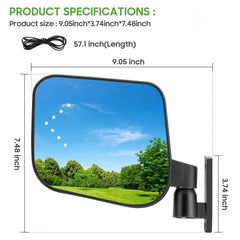 Golf Cart Side Mirrors with Turn Signals Universal
