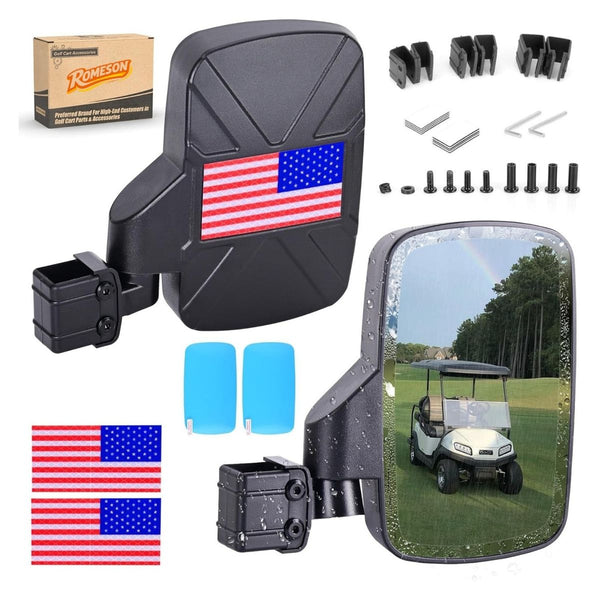 Golf Cart Side Mirror with Anti-Fog Film HD Shatterproof