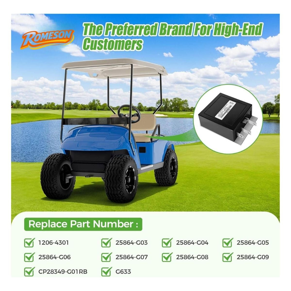 Golf Cart Speed Controller 36V 350A 5Pin Suitable for Curtis EZGO TXT and MED Secondary image