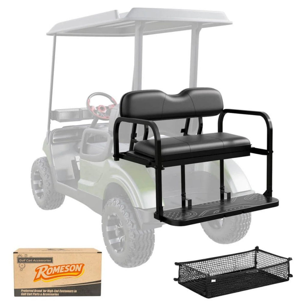 Golf Cart Rear Flip Folding Seat Kit for Yamaha G29 Drive 2007-2016 Cargo Deck & Storage Bag