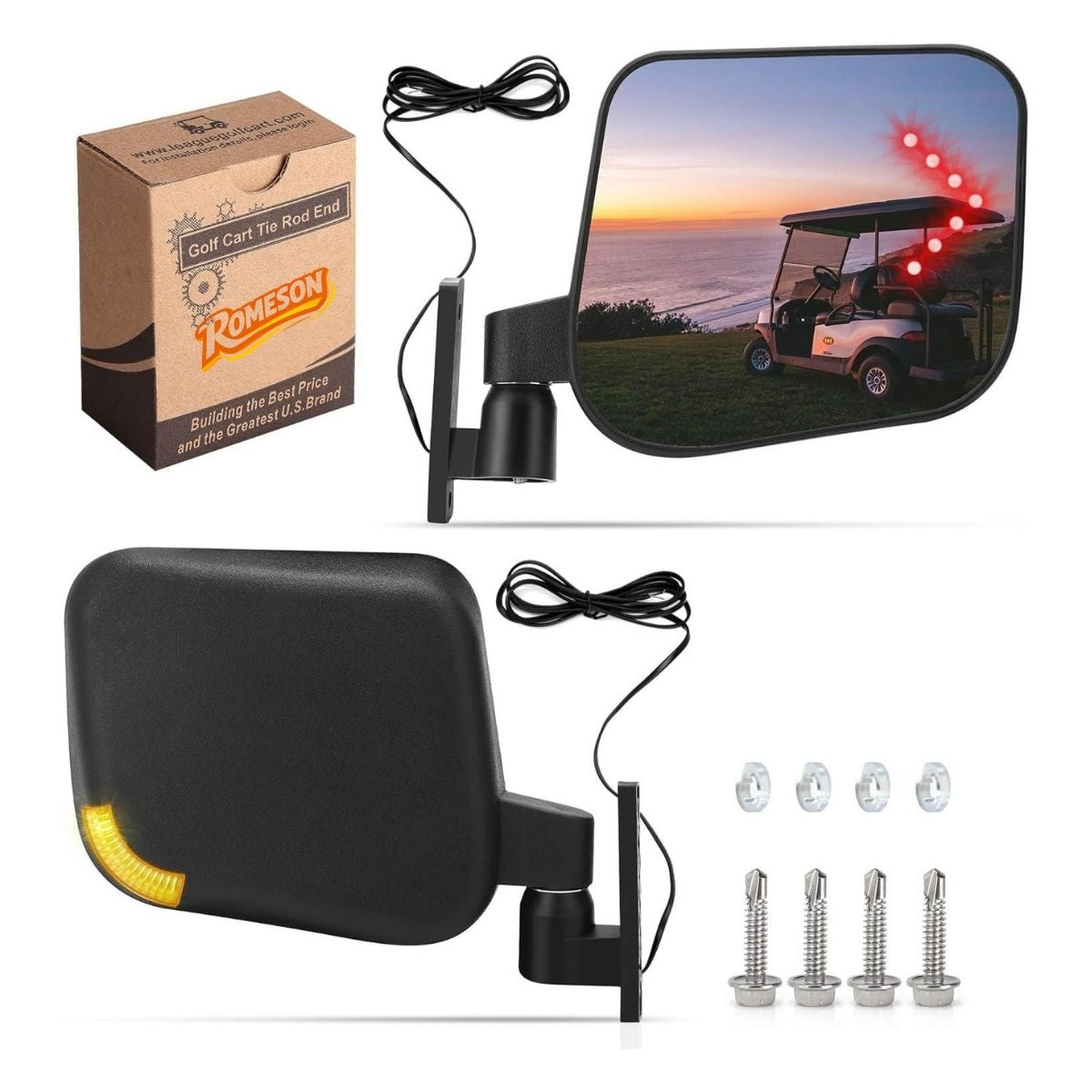 Golf Cart Side Mirrors with Turn Signals Universal Main image