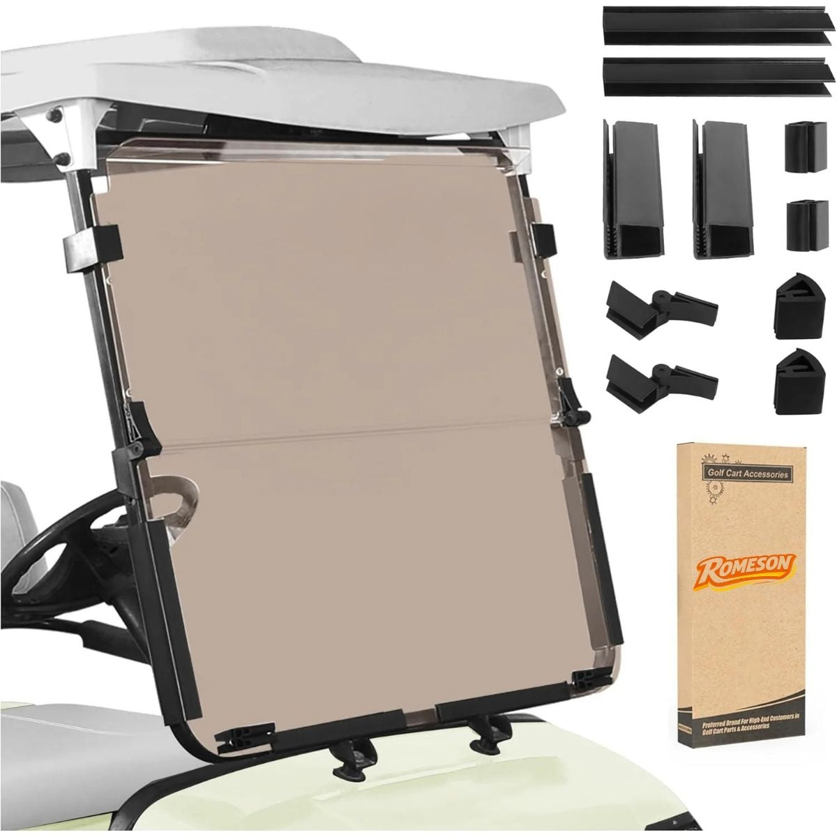 Golf Cart folding windshield for Yamaha G14 G16 G19 G&E 1995-2003 Secondary image