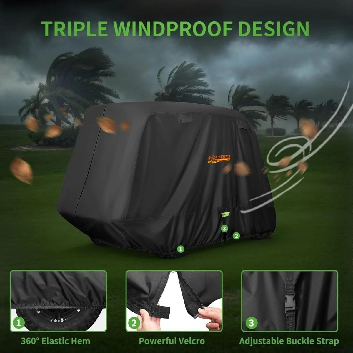 Golf Cart Cover Upgrade Extended Roof for 2/4 Passenger
