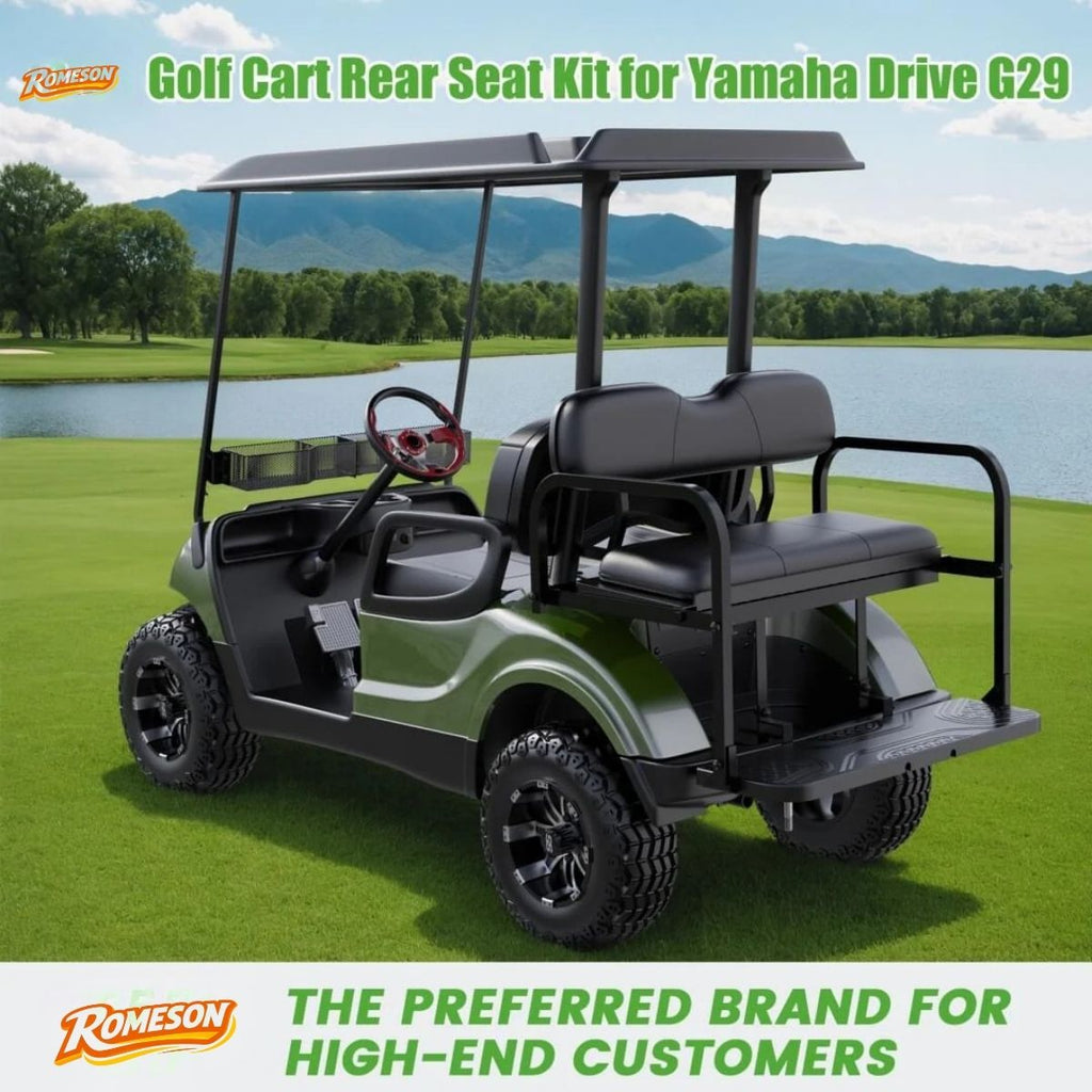 Golf Cart Rear Flip Folding Seat Kit for Yamaha G29 Drive 2007-2016 Cargo Deck & Storage Bag
