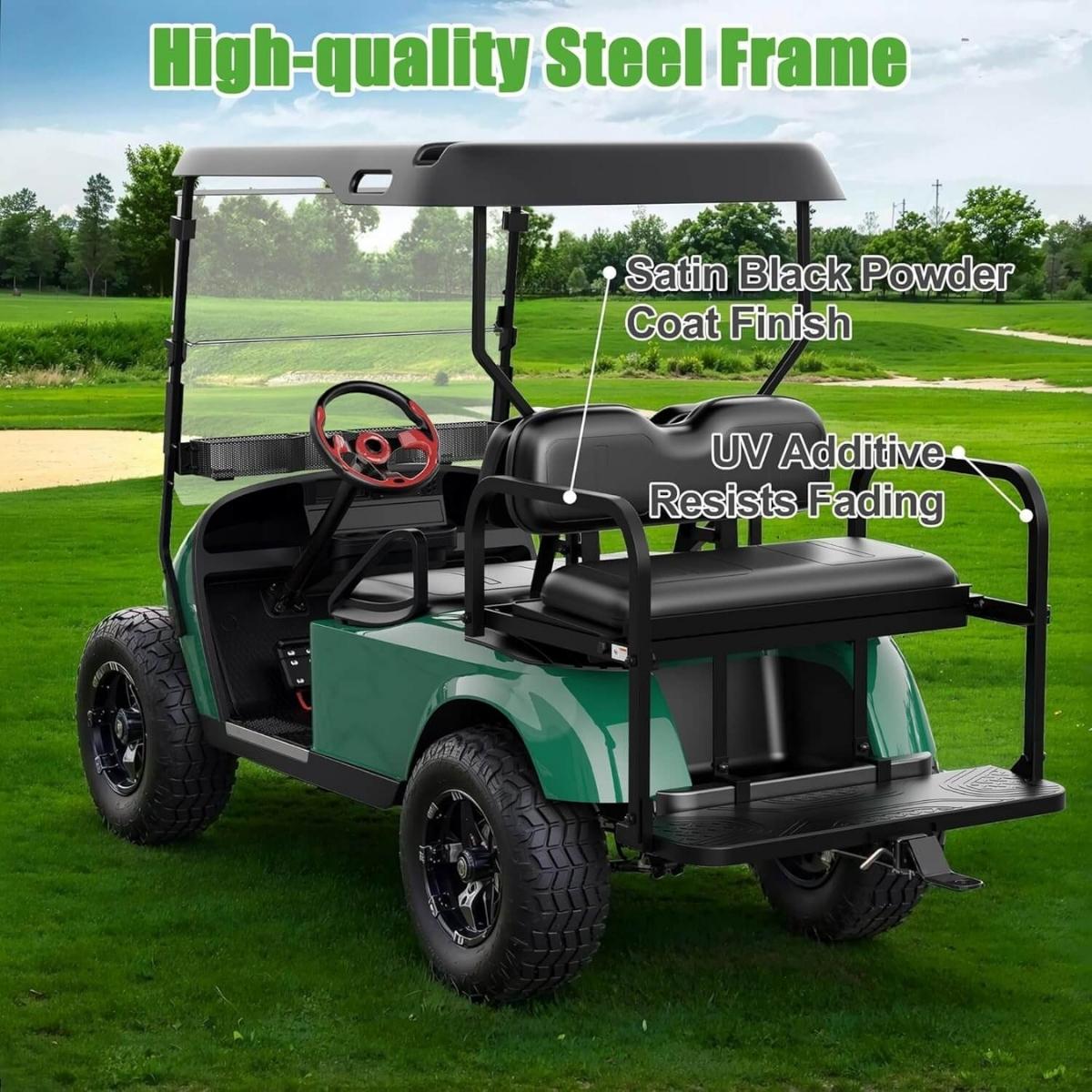 Golf Cart Rear Seat, Flip Folding Back Seat Kit Fits EZGO TXT
