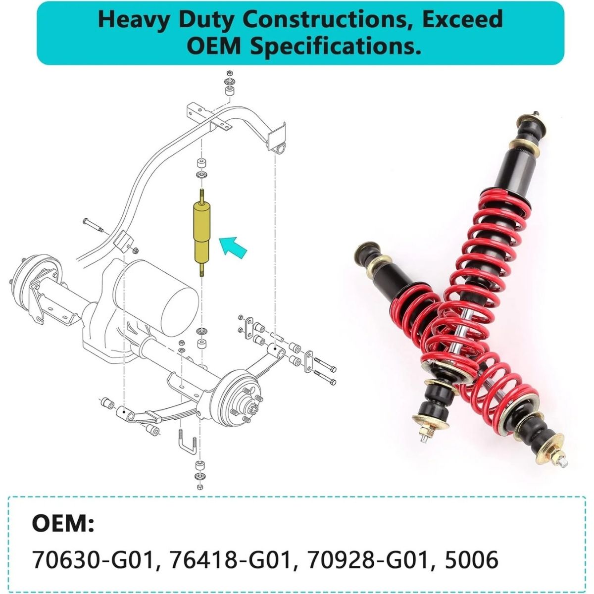 Golf Cart Heavy Duty Shock Absorber For EZGO TXT Medalist
