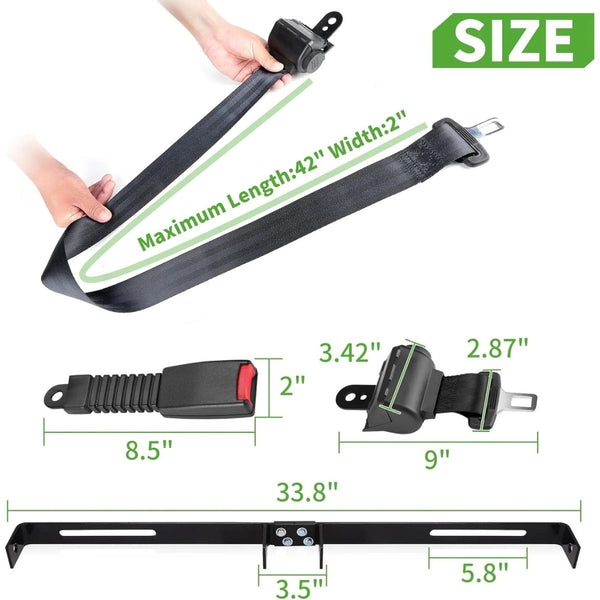 Golf Cart Seat Belts & Bracket Kit Universal