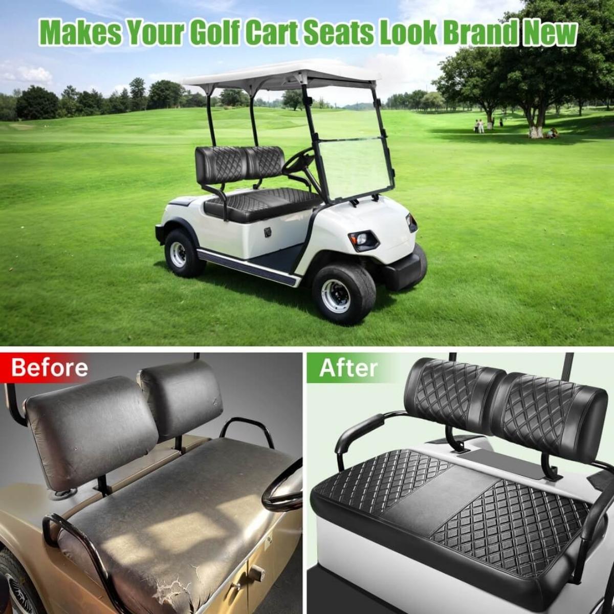 Golf Cart Leather Seat Cover for Yamaha G2-G22 No-Staple Installation