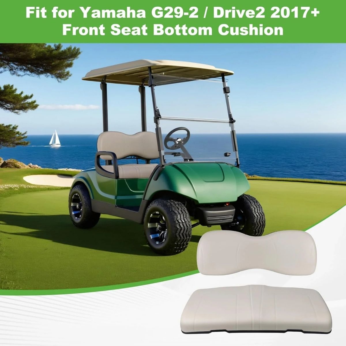 Golf Cart Front Seat Cushion Kit - Perfect Fit for Yamaha G29/Drive (2007-2016)