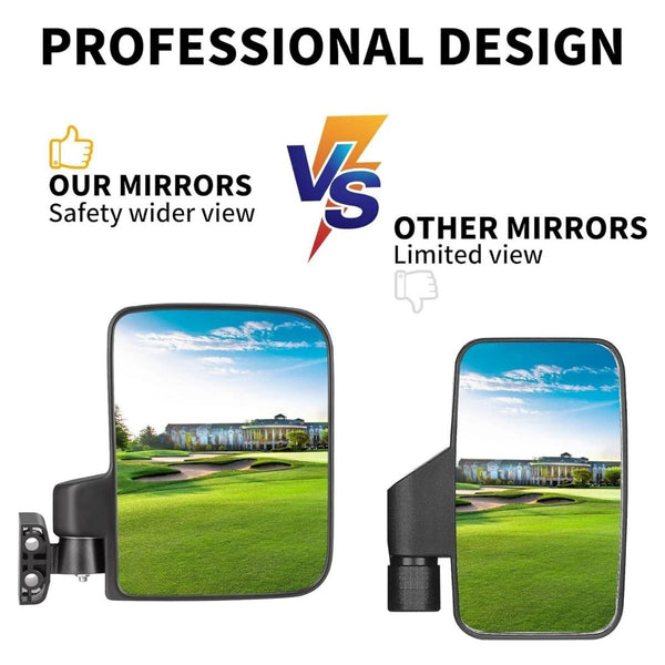 Golf Cart Side Mirrors No Drilling Required Universal