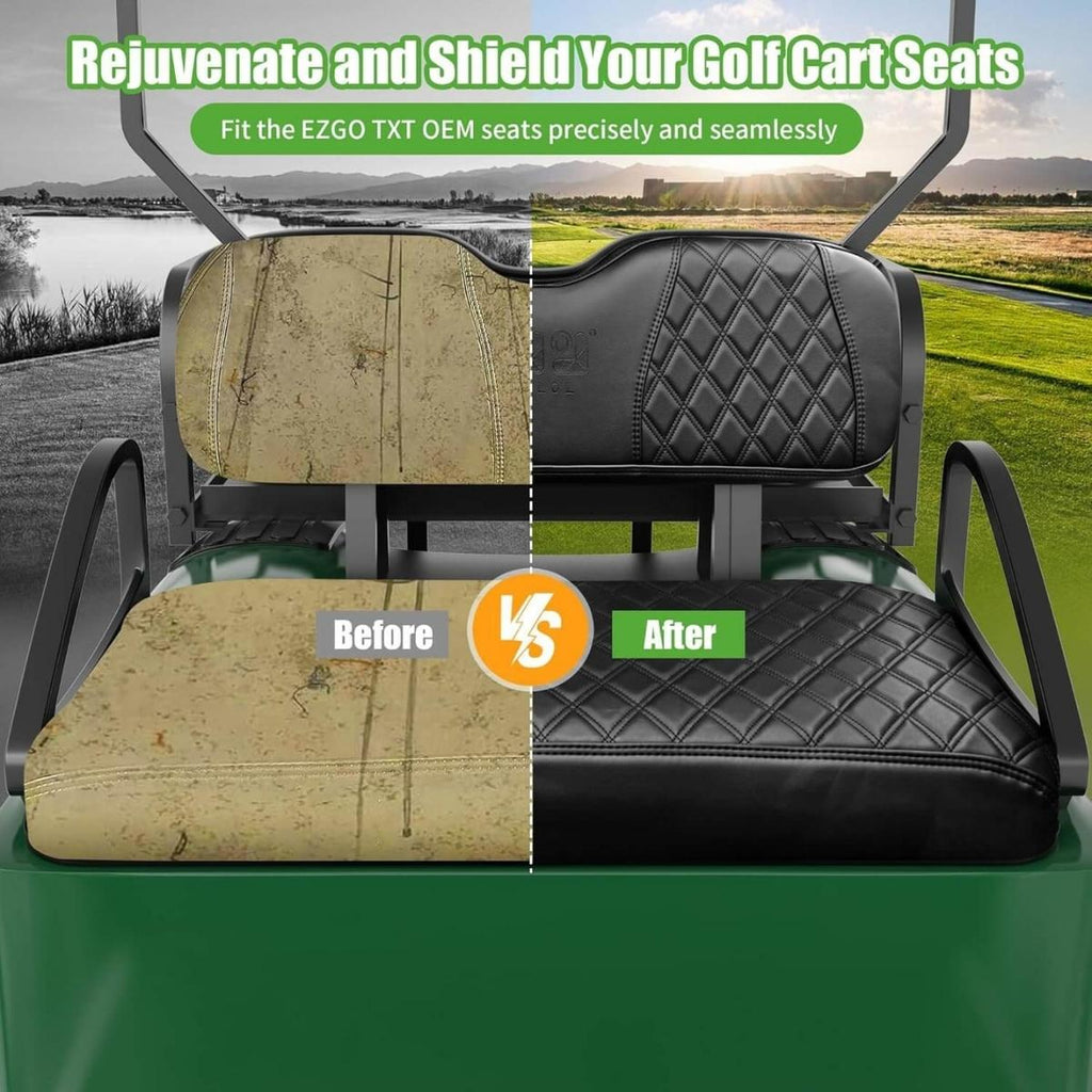 Leather Golf Cart Seat Cover for EZGO TXT Club Car Precedent