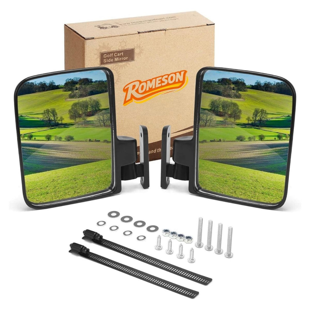 Golf Cart Side Mirrors without Blind Spot Mirrors Universal