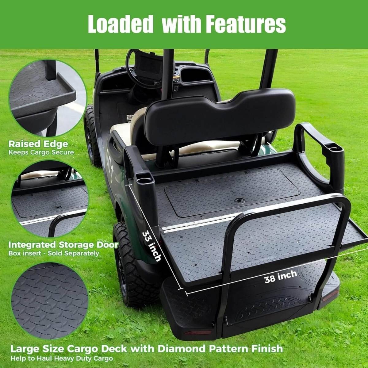 Back Seat for Golf Cart Yamaha G29/Drive 2007-2016 Flip-up Seat with Dual Function