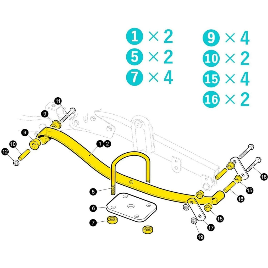 Golf Cart Rear Leaf Spring Kit For EZGO RXV Heavy Duty