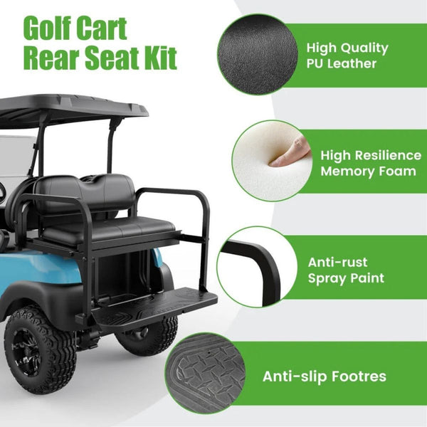 Golf Cart Flip Back Seat Kit for Club Car Precedent, Tempo, Onward, Deluxe Seat and Backrest