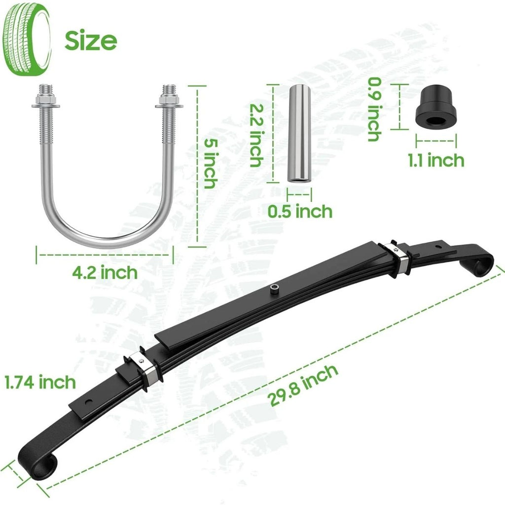 Golf Cart Rear 4-Leaf Springs Kit Heavy Duty For Club Car DS