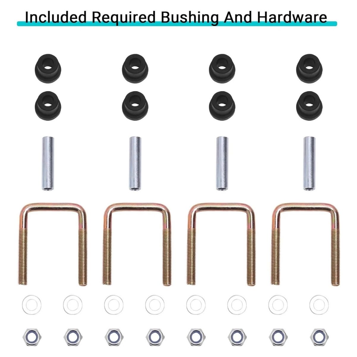 Golf Cart Rear Leaf Spring Kit Heavy Duty - 4-leaf Spring for EZGO TXT 1995-2013