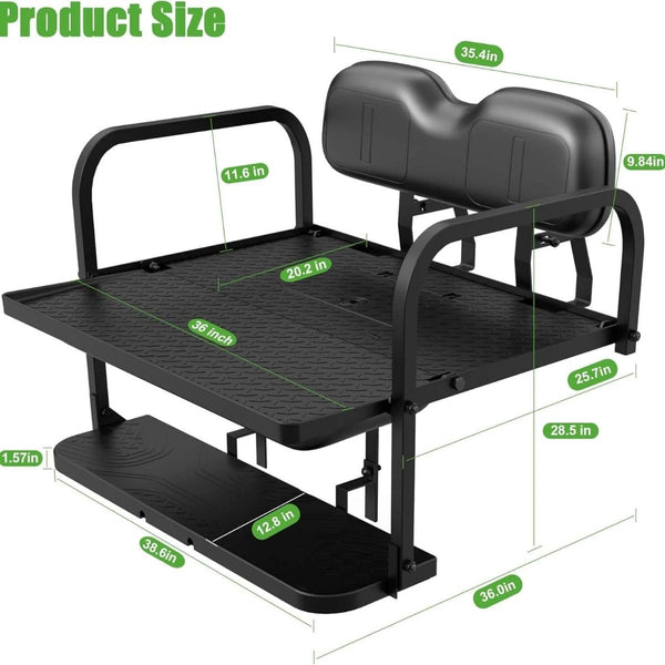 Golf Cart Rear Seat, Flip Folding Back Seat Kit Fits EZGO TXT