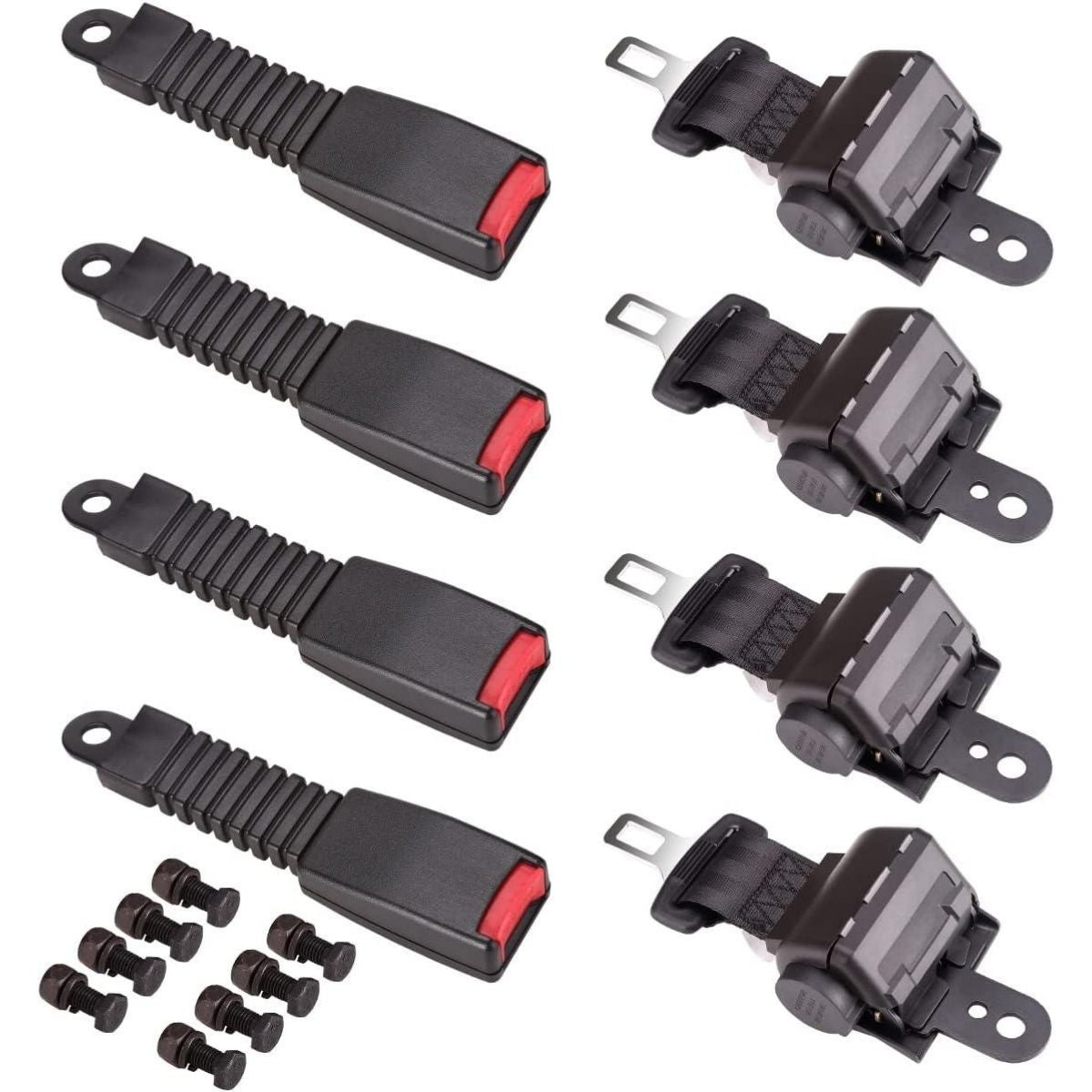 Retractable Front Rear Golf Cart Seat Belt Kit Universal