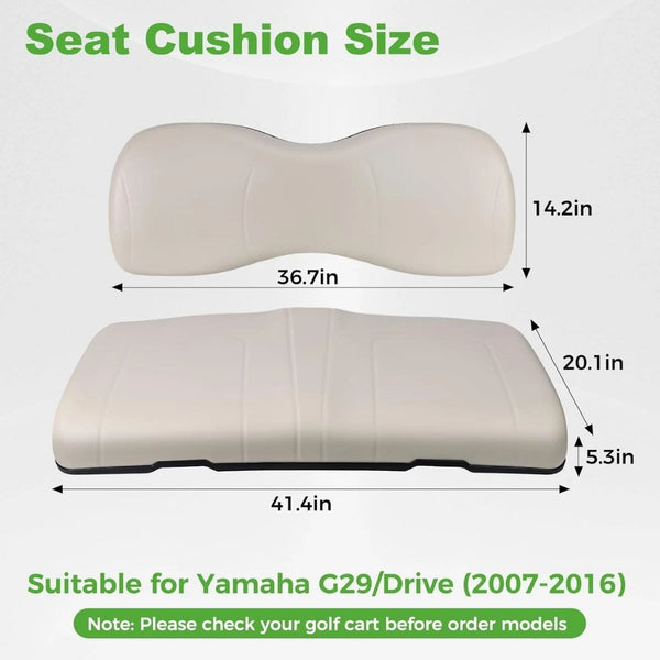 Golf Cart Front Seat Cushion Kit - Perfect Fit for Yamaha G29/Drive (2007-2016)
