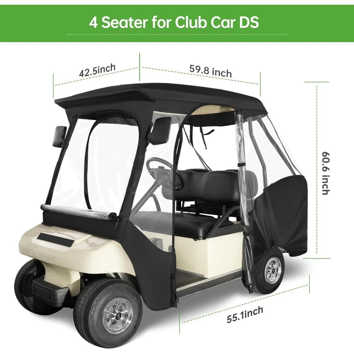 Golf Cart Enclosures for 4 Passenger Club Car DS