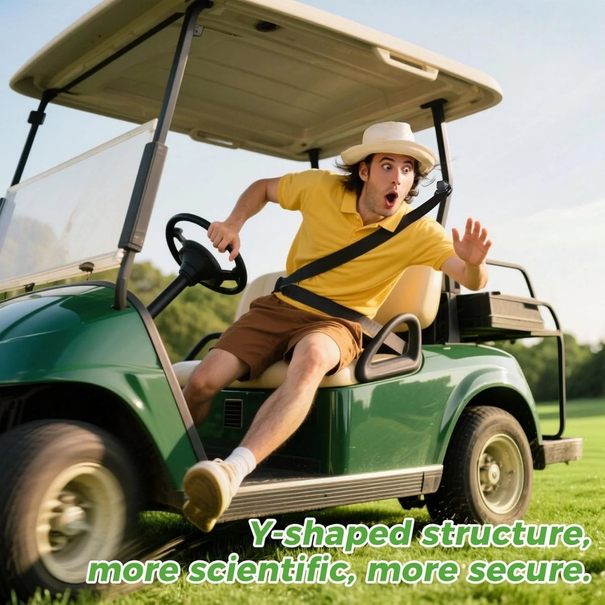 3-Point Retractable Seat Belt Kit for EZGO TXT & Club Car DS/Precedent (4-Passenger) Secondary image