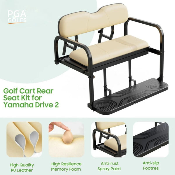 Golf Cart Rear Seat Kit Assembly Folding Rear Seat for Yamaha Drive 2 (2017-Up)