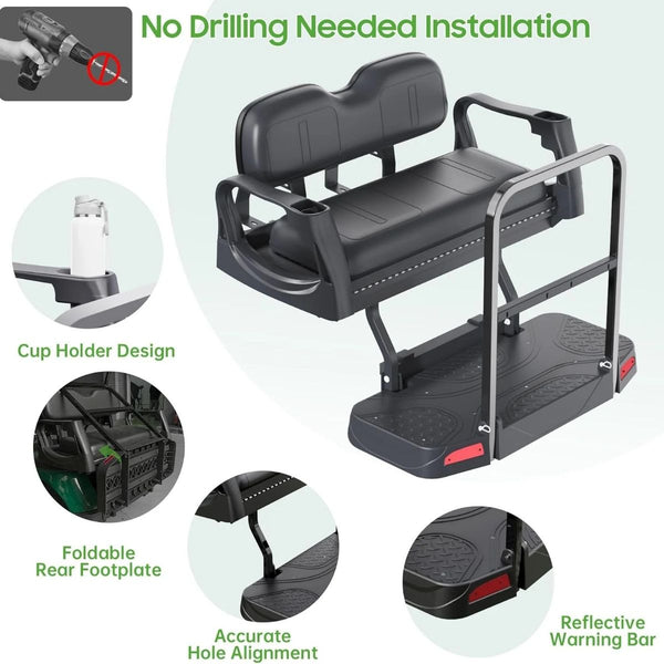 Luxury Golf Cart Flip Seat for EZGO TXT (1995-Up)