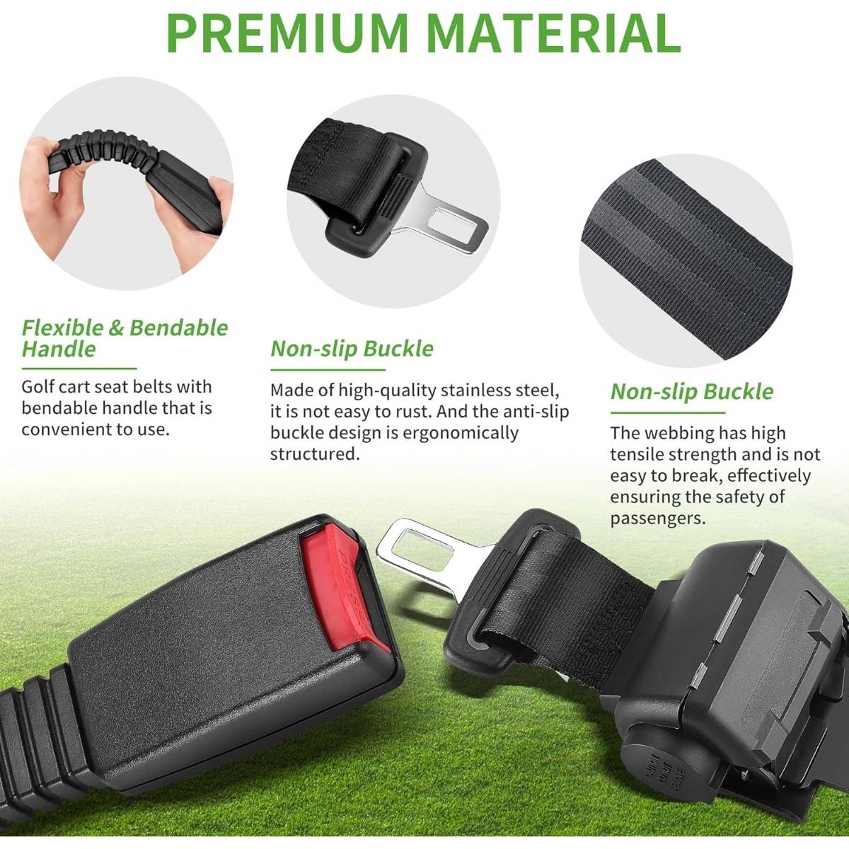 Golf Cart Seat Belts & Bracket Kit Universal